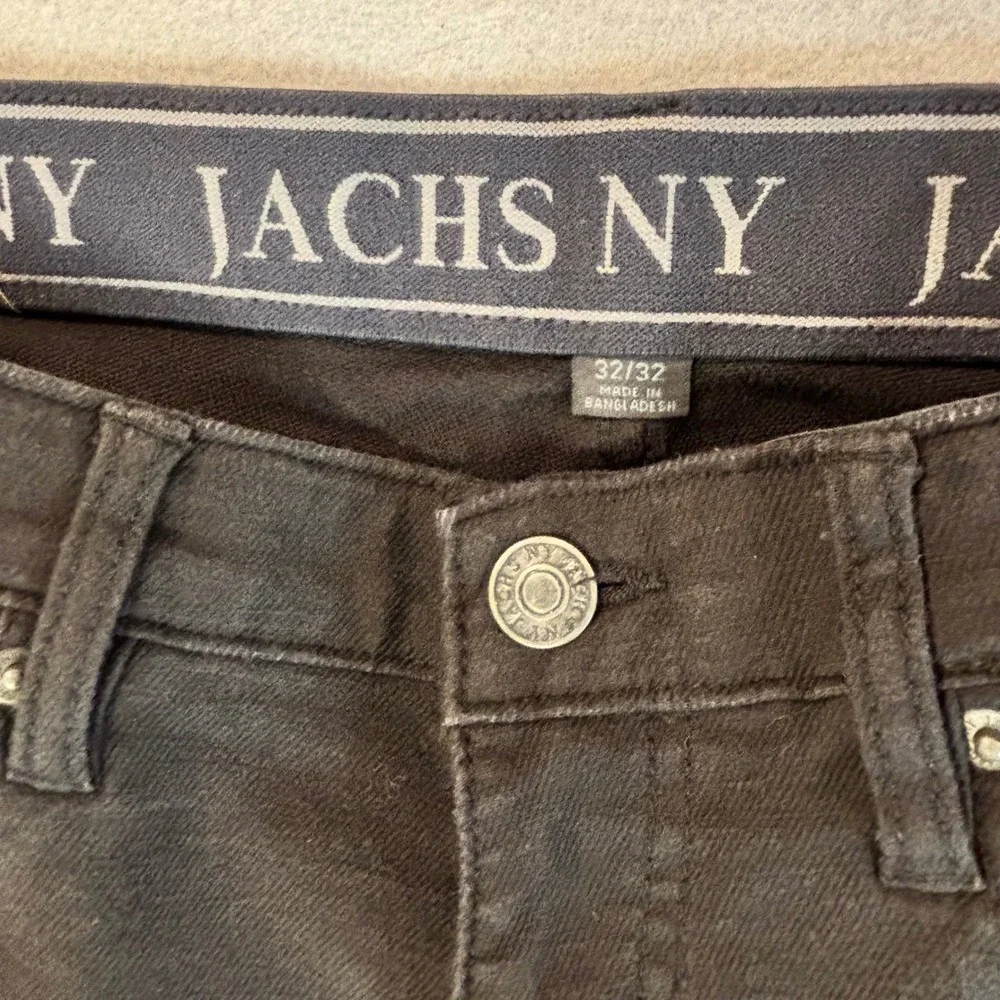 Jachs NY Mens Slim Fit Stretch Pants 32x32 Black 5-Pocket Trousers
